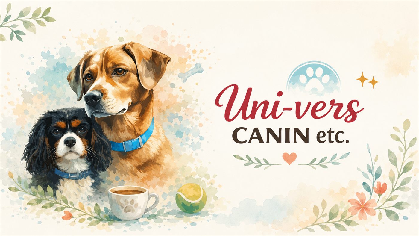 Illustration Uni-Vers Canin etc. avec chiens et cafe